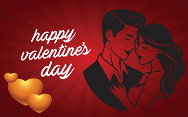 Valentine&rsquo;s day romantic couple surrounded by shining particles and star lights, vector design