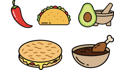 Restaurant Food and Beverage Icon Set
