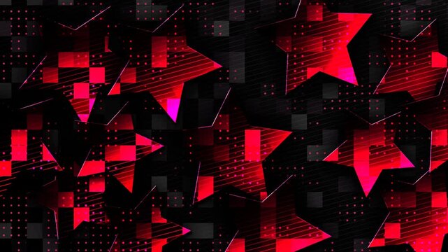 abstract red star animated background