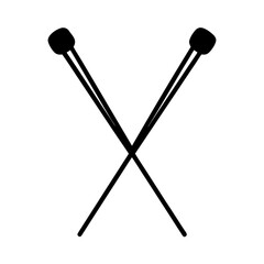 knitting needles pair simple design vector