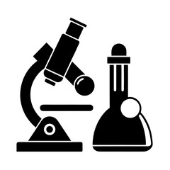 microscope lab equipment simple design vector