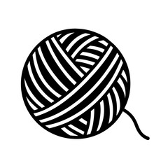 ball of wool yarn knitting simple design vector.