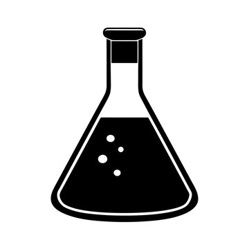 laboratory beaker liquid simple design vector