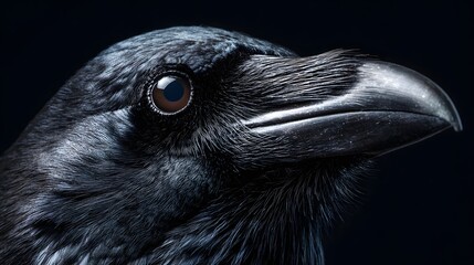 Obraz premium Intense Close Up Macro Portrait of a Majestic Black Raven