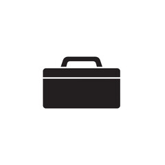 Black briefcase on white background luggage handle