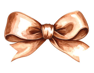 Watercolor Bow Ribbon Isolated on White Background Keywords: bow, vector illutrastion transparent background