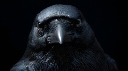 Obraz premium Intense Close Up Macro Portrait of a Majestic Black Raven