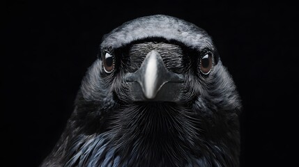 Obraz premium Intense Close Up Macro Portrait of a Majestic Black Raven