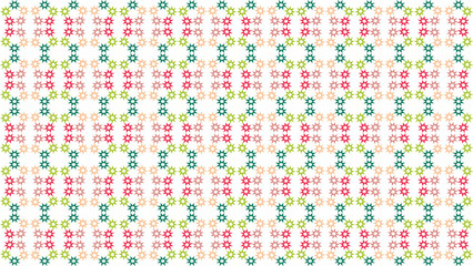 Modern Geometric Star Pattern With Colorful Floral Mandalas