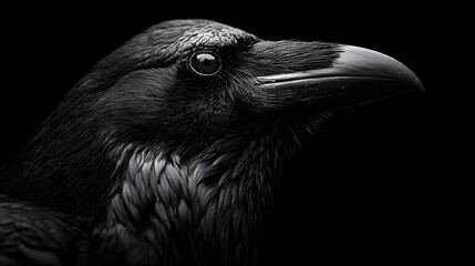 Obraz premium Intense Close Up Macro Portrait of a Majestic Black Raven