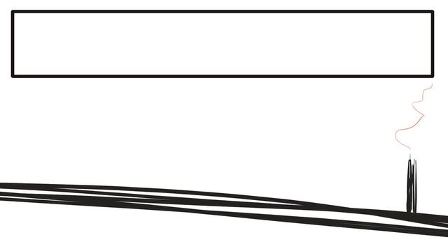 A tuft of hair or entity moves back and forth across a horizontal surface, shooting lightning bolts at the frame above.