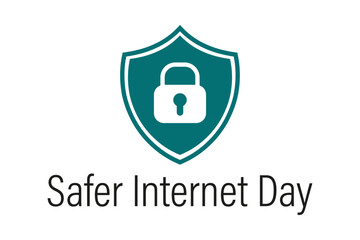 Safer Internet Day - Text and symbol on a transparent background
