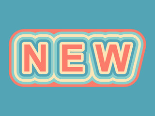 Illustration of the word New. Illustration in retro style. A word that can be used in promotions.