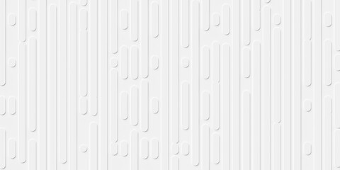 Different length vertical scaled offset ellipses or rounded rectangles geometry background wallpaper banner, top view from above