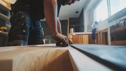 Craftsman working on wood