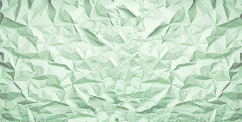  Crumpled paper texture in mint green color, creased and worned paper surface background