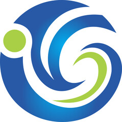  water wave ocean splash vector logo on blue and white abstract background