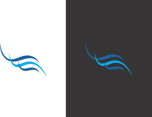  wave simple business company logo on vector illustration of an abstract background