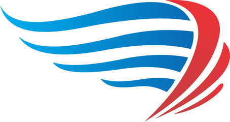 wing eagle simple vector logoon  flags vector illustration