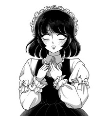 ショック！！衝撃を受ける白目を剥いた女の子イラスト