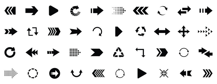 Arrow set icon. Arrow icons set. Arrow collection. Simple arrow big set. Vector illustration
