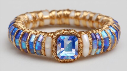 colorful bracelet on white background