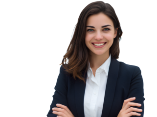 portrait of a smiling young indian businesswoman in a suit 
