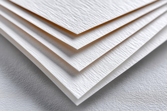 A stack of white paper with a textured surface, likely intended for use in graphic design or printing projects where the texture adds visual interest and depth to printed materials such as business