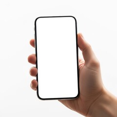 Hand Holding Blank Smartphone Screen.