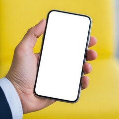 Hand holding smartphone Page Page Page.