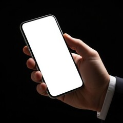 Hand Holding Smartphone with Blank Page 1.