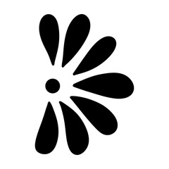 Hand drawn floral flower pattern element vintage Italian Greek or Mediterranean style vacation vector illustration in black color