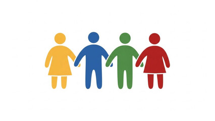 Diverse group of people holding hands representing unity and community simple flat vector illustration for teamwork concepts
