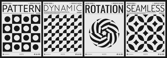 Abstract geometric pattern. Circles on a chess plate. Black and white. Cover design template. Vector for brochure, poster, card, poster, presentation, flyer or banner.