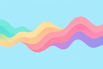 Pastel colored wavy lines on blue background