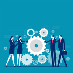 Teamwork. Business team with hand coordination