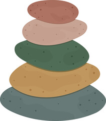 Zen Stones Stacked Illustration
