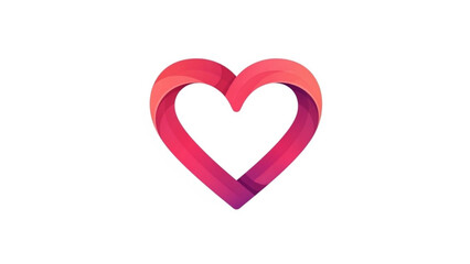 Abstract heart shape modern gradient ribbon design element symbolizing love and health isolated on white background