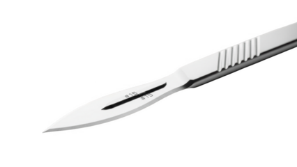 Surgical Scalpel Blade Number 15 With png isolated transparent background Black Background medical instrument