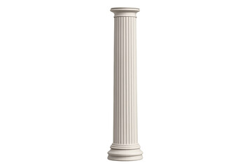 Fototapeta premium White classical doric column standing vertically, representing strength, stability, and historical architecture, isolated on transparent background