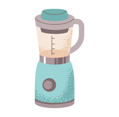 Teal kitchen blender filled with a blended mix, ideal for smoothie, cooking, recipe, and kitchen themed designs.