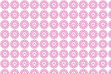 Intricate pink floral pattern on white background