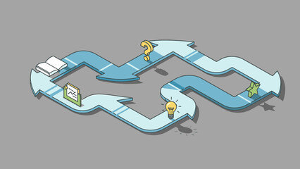 Naklejka premium Arrow Path to Knowledge A Journey of Learning and Discovery.