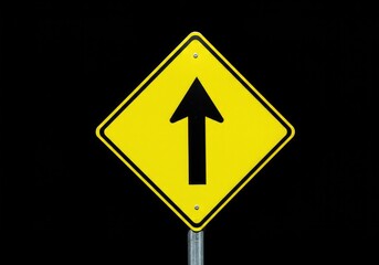 Bright yellow diamond-shaped warning sign indicating a major obstacle or road hazard ahead, signaling the need for cautious navigation ,safety ,barrier ,graphic