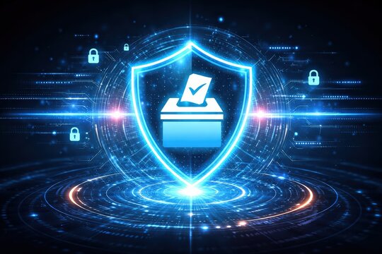 Election Cybersecurity Concept with Shield and Ballot Icon - Powered by Adobe
