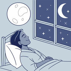 Peaceful slumber A vector illustration of a sleeping figure