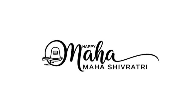 Shiva maha shivaratri greeting typography on black background with spiritual devotion hindu faith sacred festival celebration and divine text design