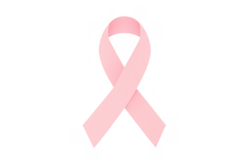 Pink ribbon symbolizing breast cancer awareness, supporting healthcare, medicine and women's health on transparent background