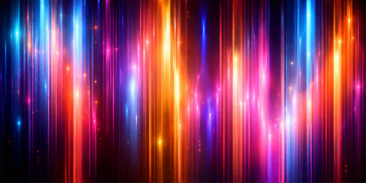 Abstract colorful rainbow vector illustration background with bright light lines, wave pattern, and digital spectrum technology design