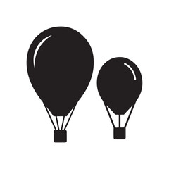 Naklejka premium Black hot air balloon
